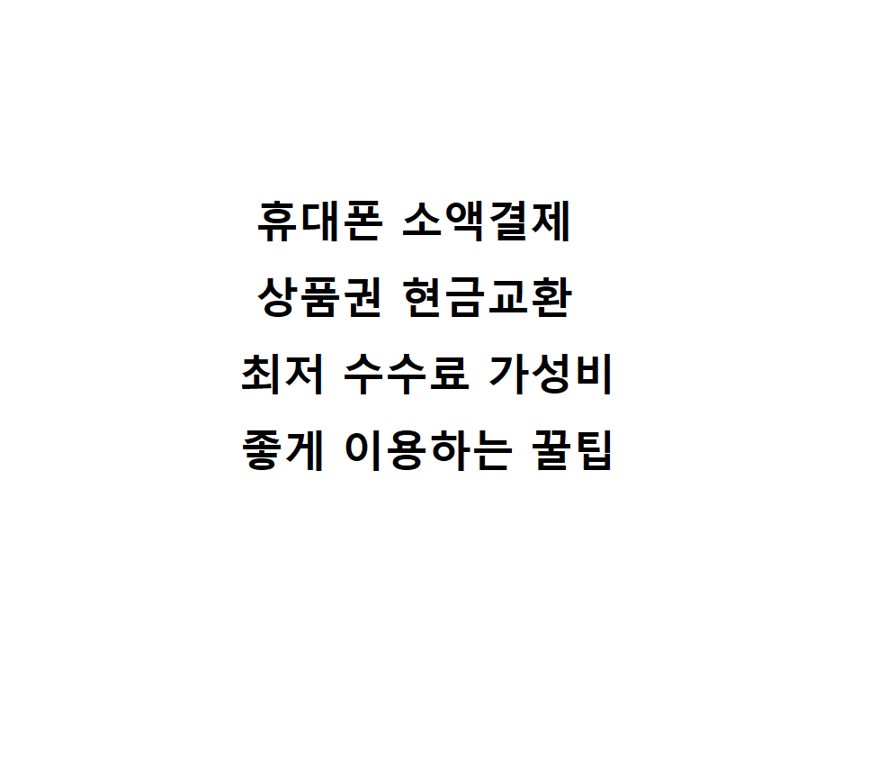 휴대폰 소액결제